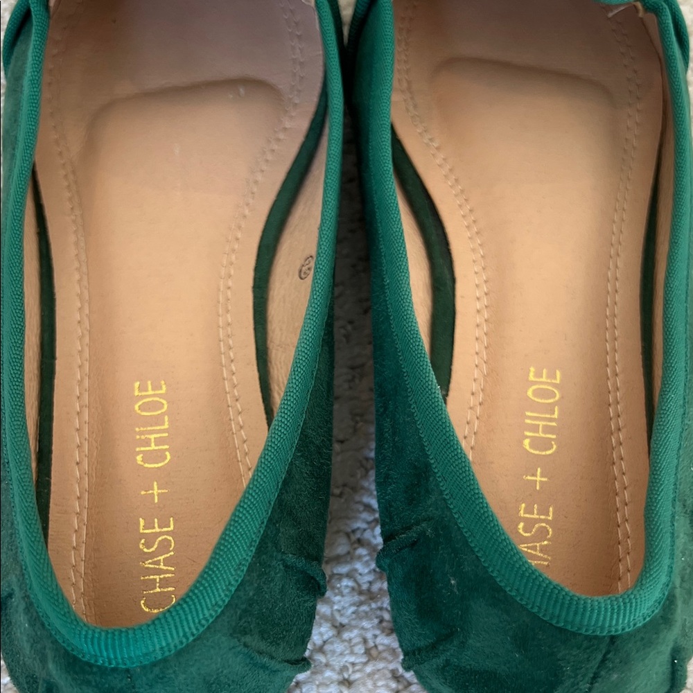 Elegant Green Embellished Flats - Picture 2 of 4